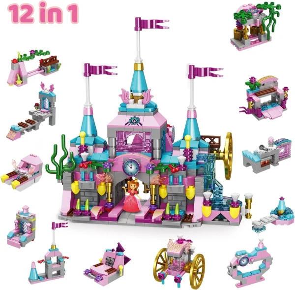 24 Days Princess Castle and Building Blocks Advent Calendar