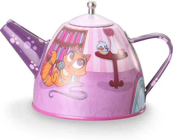 Cat Tin Teapot Set