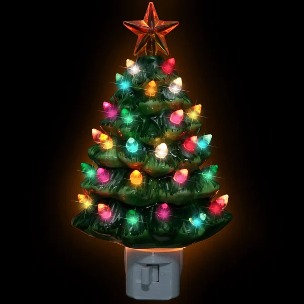 Ceramic Christmas Tree Night Light Decoration