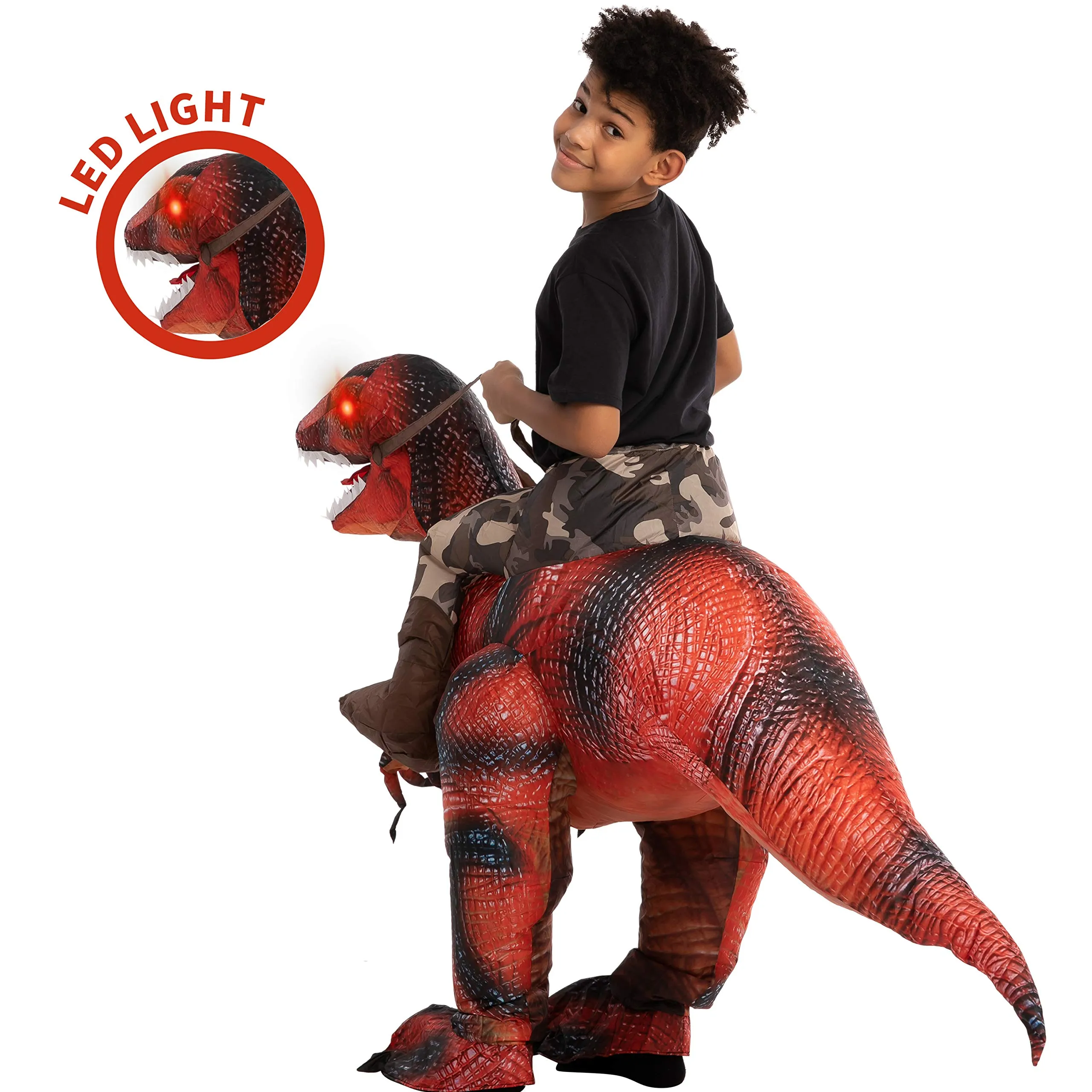 Child inflatable riding dinosaur costume