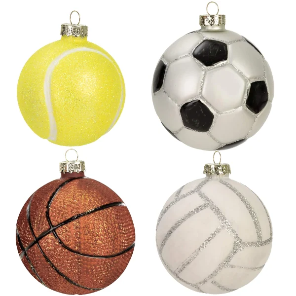 4pcs Basketball Christmas Ornaments Set
