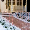 12pcs Thick Red and White Candy Cane Pathway Lights 28in