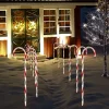 12pcs Thick Red And Green Candy Cane Light Stakes 28in