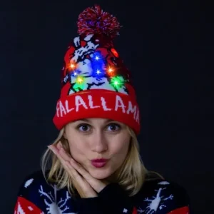 Unisex Adult Christmas Light up Knitted Beanie