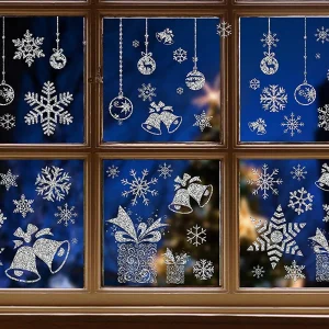 Christmas Glitter Snowflakes Window Wall Stickers