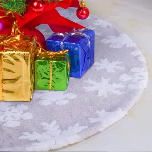 Jacquard Cashmere Faux Snow Tree Skirt 48in