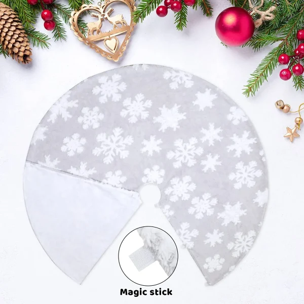Jacquard Cashmere Faux Snow Tree Skirt 48in