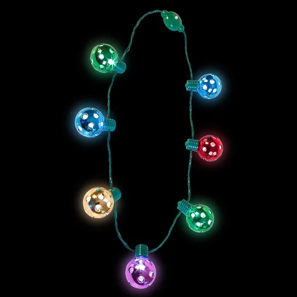 3pcs LED Christmas Bulb Disco Necklace