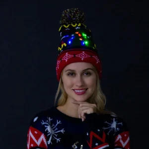 Christmas Holiday Light up Knitted Beanie