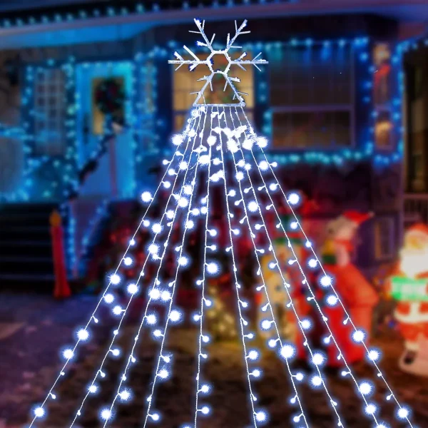 357 LED White Christmas Snowflake String Lights Outdoor 11.5ft