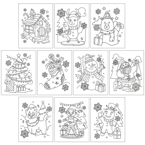 Christmas Mini Coloring Booklets, 48Pcs