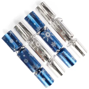 8pcs Blue And Silver Snowflake Christmas Party Crackers