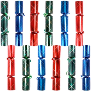 12pcs Red & Blue Christmas Crackers Party Favors