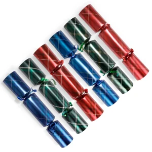 12pcs Red & Blue Christmas Crackers Party Favors