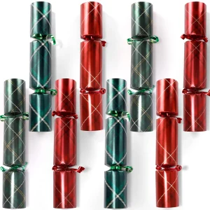 Christmas Party Table Favors (Red Green Plaid), 8Pack