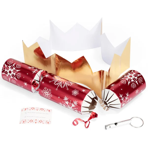 12pcs Red And White No Snap Christmas Crackers
