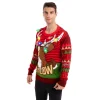 Light Up Mens Ugly Christmas Sweaters-Buck