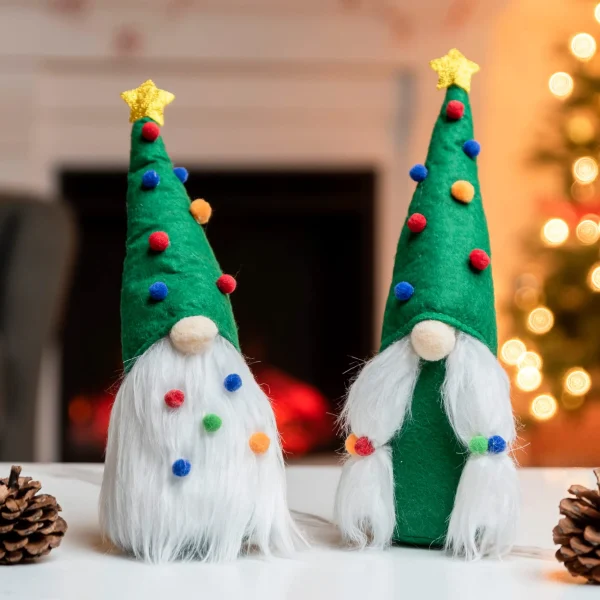 2pcs Couple Plush Gnome Ornaments