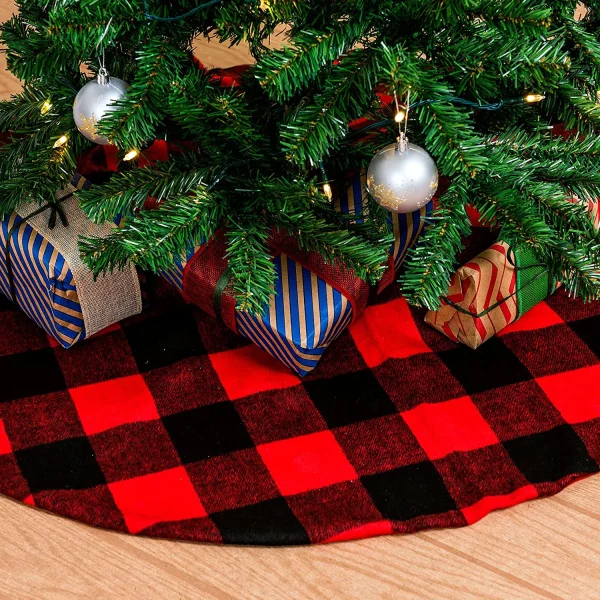 Buffalo Plaid Christmas Tree Skirt 36in
