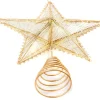 Lighted Christmas Tree Topper Gold Star