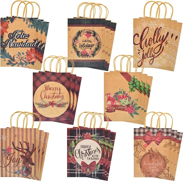 24pcs Vintage Style Kraft Paper christmas gift Bags
