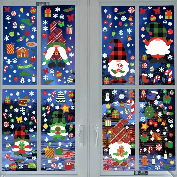 300pcs Christmas Gnome Window Clings