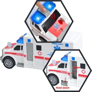 City Emergency Vehicle Toy Set with Police Car