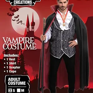Mens Cold Silver Vampire Halloween Costume