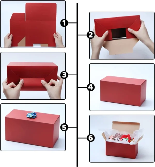 12pcs Paper Kraft Gift Boxes in 3 Colors