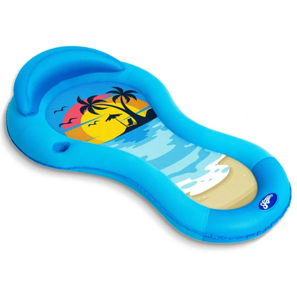 Large Inflatable Lounger Pool Float with Headrest