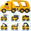 7Pcs Construction Transport Carrier Truck Diecast Vehicle Toys