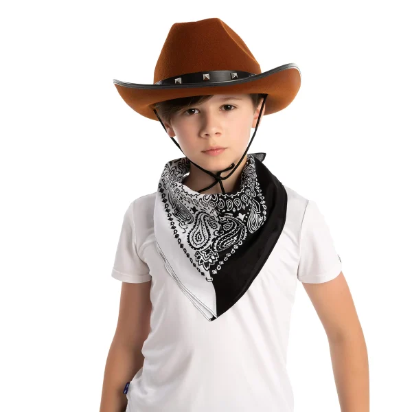 Cowboy Hat With Bandana 3pcs