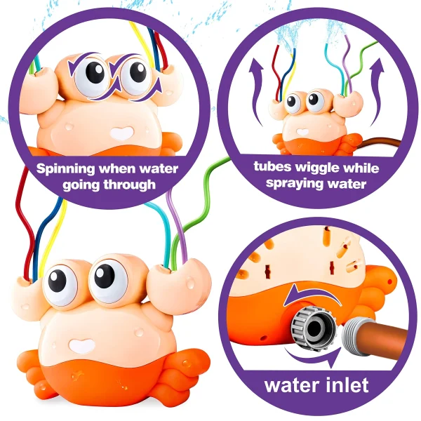 Crab Sprinkler with Jiggle Tubes & Spinning Eyes