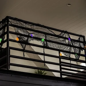 10-Count LED Light Spider Lights and Creepy Cloth