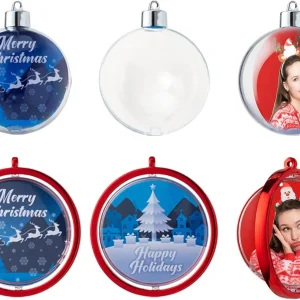 6pcs Christmas Hanging Photo Ball Ornaments