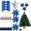 DIY Blue Small Tabletop Christmas Tree With LED Lights 24 in
