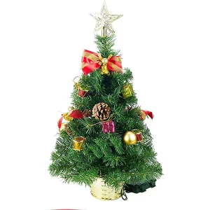 Tabletop Christmas Tree Prelit w/ Tree Topper 23in