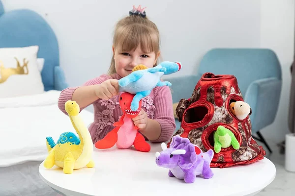 6Pcs Dinosaur Cave Plush Toys - Play-act
