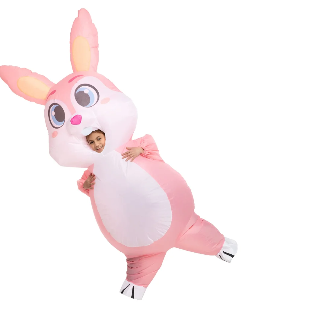 Pink bunny inflatable costume