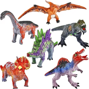 6Pcs Educational Realistic Dinosaur Figures Toy 12in to14in