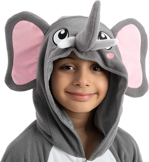Unisex Kids Elephant Pajamas Halloween Costume