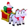6ft Long Inflatable Unicorn Pulling Sleigh Christmas Inflatable with Build-in LEDs