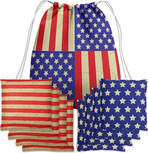 8Pcs FIELDAY - American Flag Bean Storage Bag