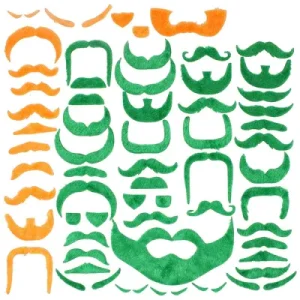 St. Patrick’s Day Fake Mustache Set, 60pcs