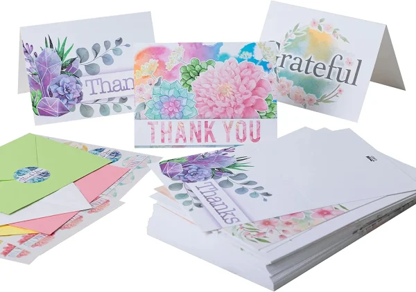 72Pcs Floral Thank You Cards