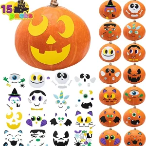 15pcs Halloween Foam Pumpkin Stickers