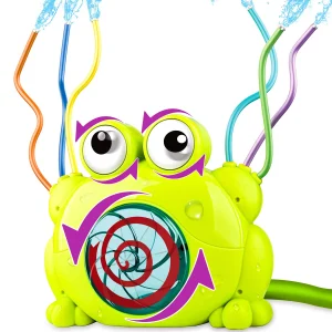 Frog Sprinkler with Wiggle Tubes & Spinning Eyes