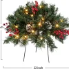 Frosted Christmas Urn Fillers with Pine Cone and Red Berry 18in