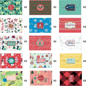 30pcs Christmas Gift Card Boxes with Holder