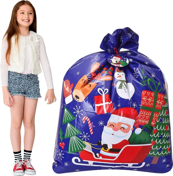 6pcs Christmas Giant Plastic Gift Bags